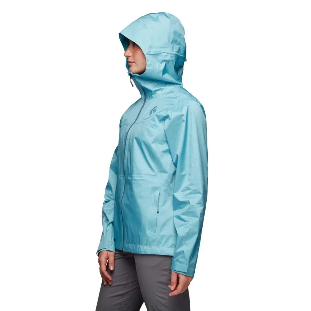 Black Diamond Women's Treeline Rain Shell in Coastal Blue - Picture 3 of 7